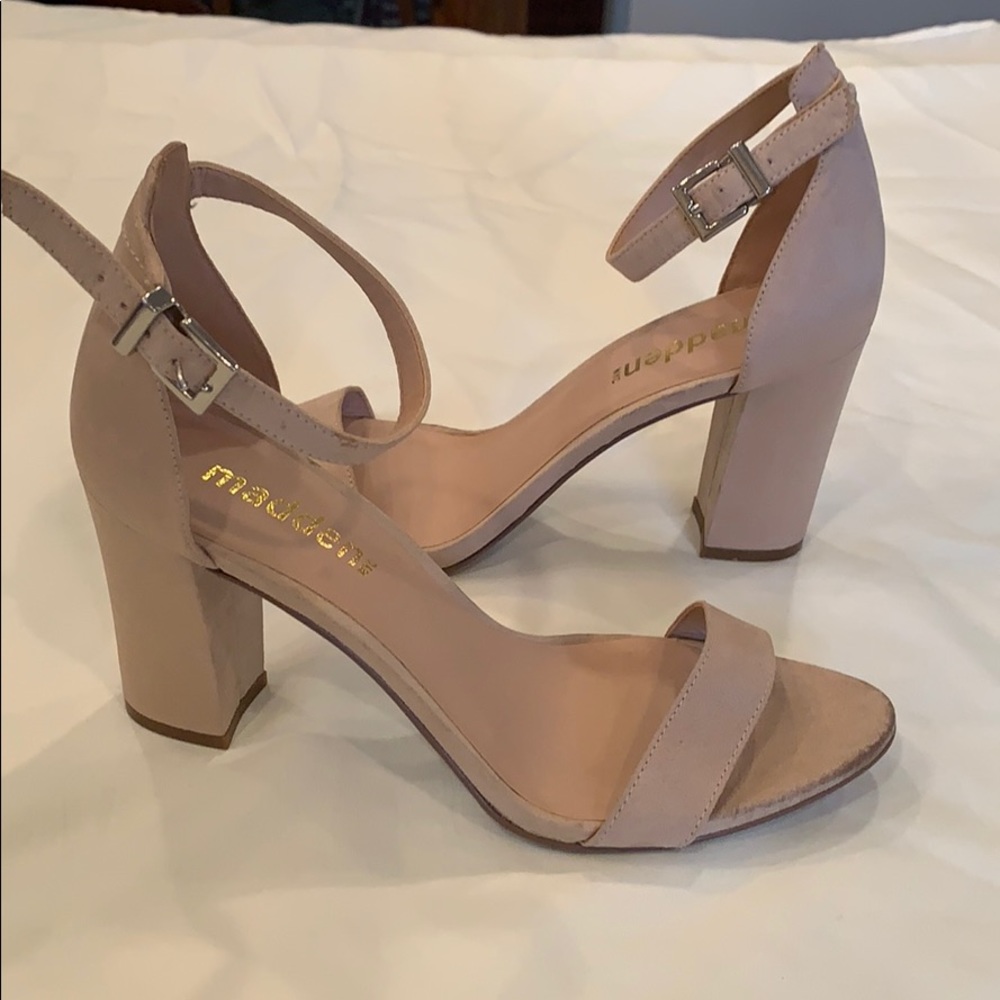 💐5/25 Madden toe strap high block heel light pink